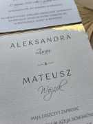 Zaproszenia ślubne minimalistyczne ręcznie złocone