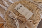 Menu weselne boho eko ecru
