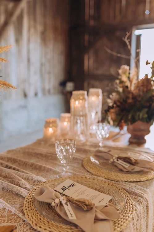 Menu weselne boho eko beżowe