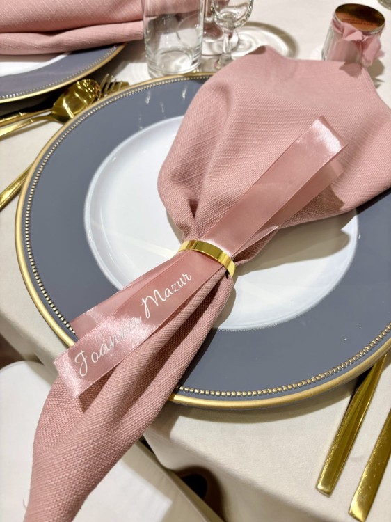 winietki na wstążce dusty rose