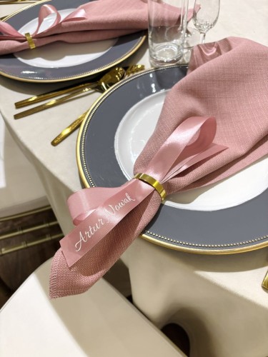 winietki na wstążce dusty rose