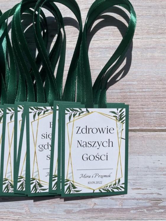 Zawieszki na butelki ciemnozielone, eukaliptus