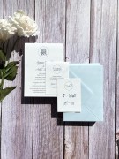 Minimalistyczne zaproszenia ślubne z hortensją