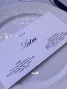 eleganckie menu weselne z winietką