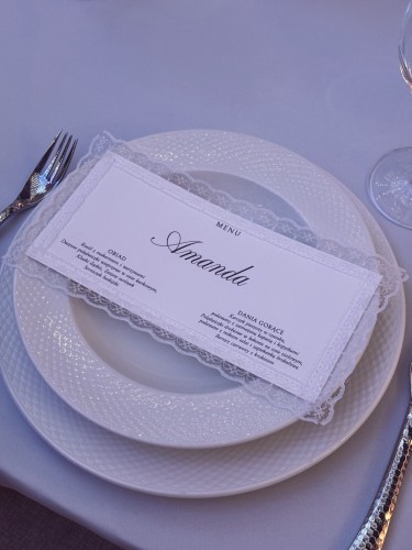 menu weselne z koronką 2w1
