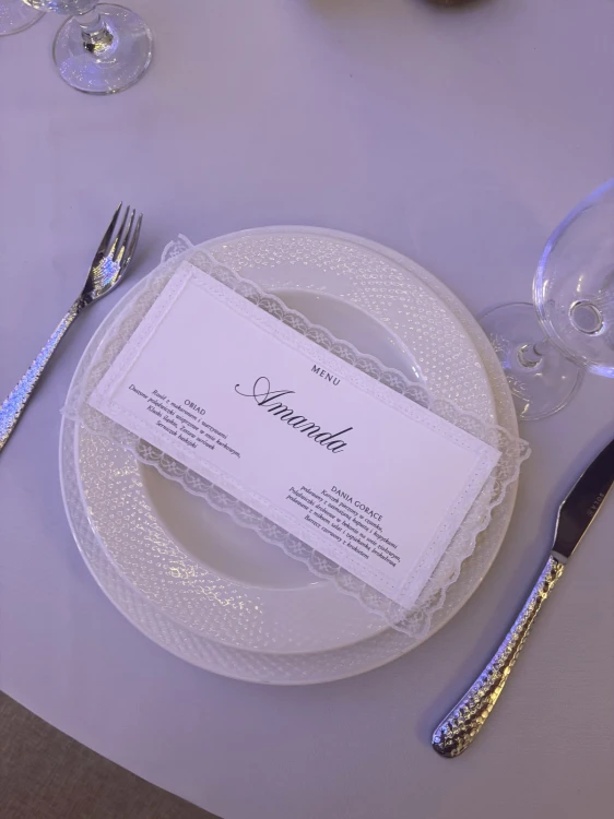 menu weselne z koronką