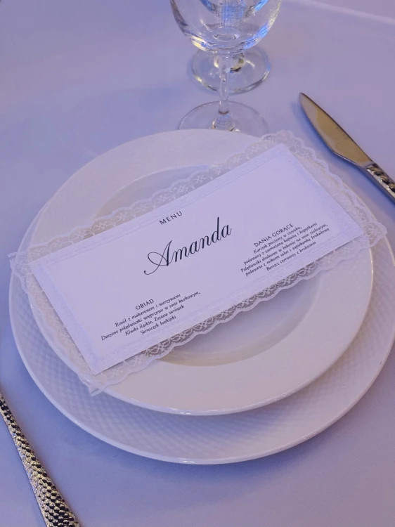 menu weselne z koronką