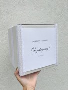 pudełko na koperty kartki weselne z koronką