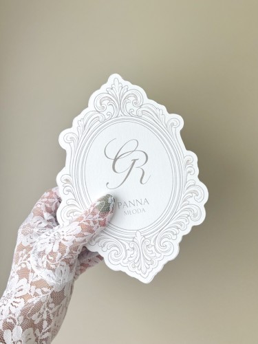 winietka weselna z monogramem i ornamentami