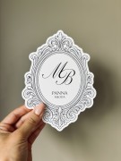 winietka weselna ornamentową z inicjałami