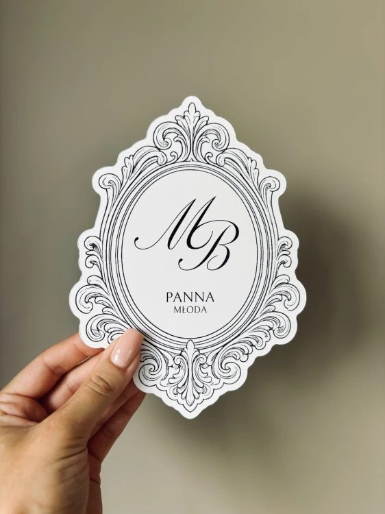 winietka weselna ornamentową z inicjałami