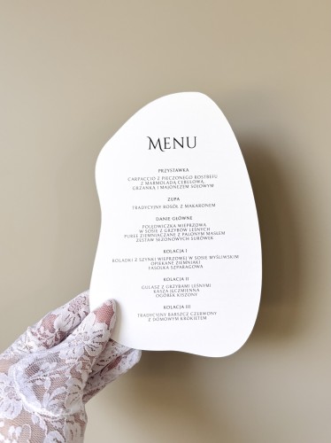menu weselne w nieregularnym kształcie