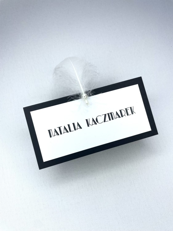 Winietki z piórkiem i perełką