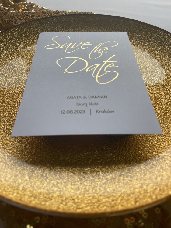 Złocone Save The Date pobieramy się