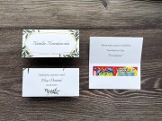 Winietki eukaliptus z miejscem na zdrapkę lotto.