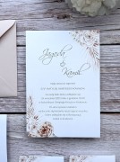 Zaproszenia boho minimalistyczne palmy liście