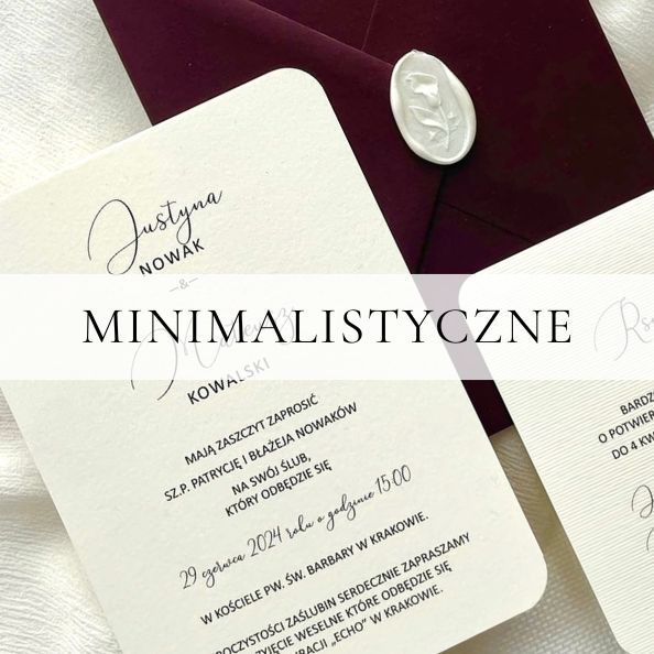 Zaproszenia minimalistyczne